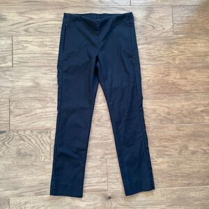J.Jill Pants Size 4 Black Essential Cotton-Stretch Straight Leg Zip Pockets